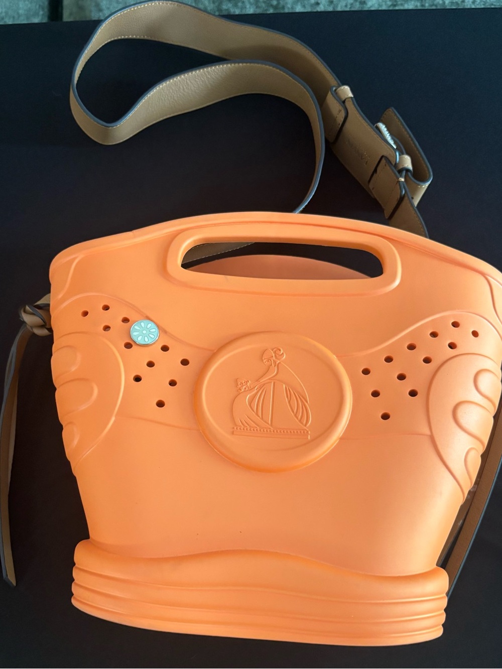 RARE Lanvin Orange “Toy” Rubber Bucket Bag From Runway SS20